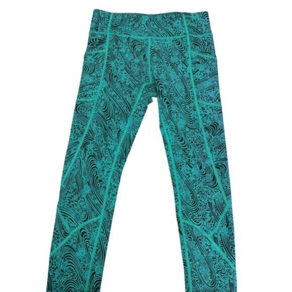 Lululemon Tight Stuff Tight II Luxtreme Kitakami Viridian Green Black Size 6 - Picture 3 of 8